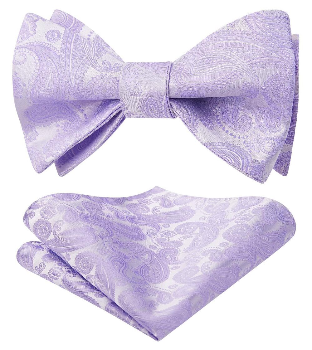 1184 Bow Ties Paisley Self Bow Tie Lavender Purple Floral Blowtie